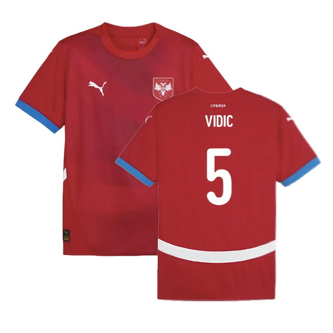 2024-2025 Serbia Home Shirt (Vidic 5)-SoccerKits Hub | Buy Soccer Jerseys Online